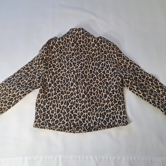 Bianca Nygard Sz 8 (Med) Animal Print Moto Jacket Short Zippered Lined Cotton - Picture 7 of 15